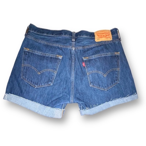 LEVI’S 501 Button Fly Denim Boyfriend Shorts - Picture 3 of 4